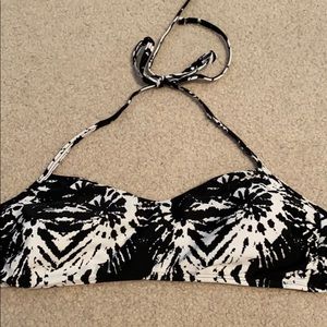 Black and White Tie Dye Bikini Top